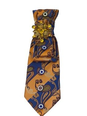 Gold Floral Crystal Brooch Accent - Women Jewelry